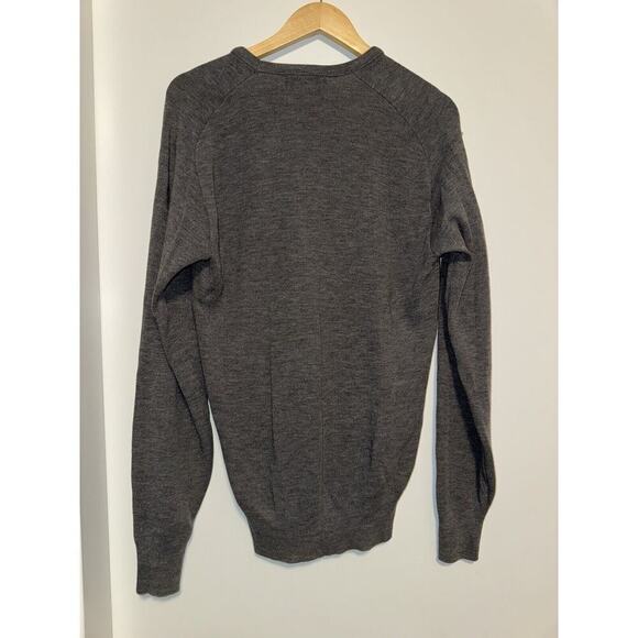 Winona Knits V-Neck Sweater Gray Embroidered Duck Vintage Made USA Mens XL Tall - Picture 6 of 7